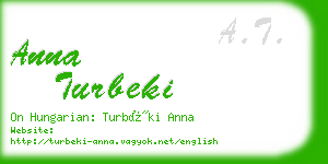 anna turbeki business card